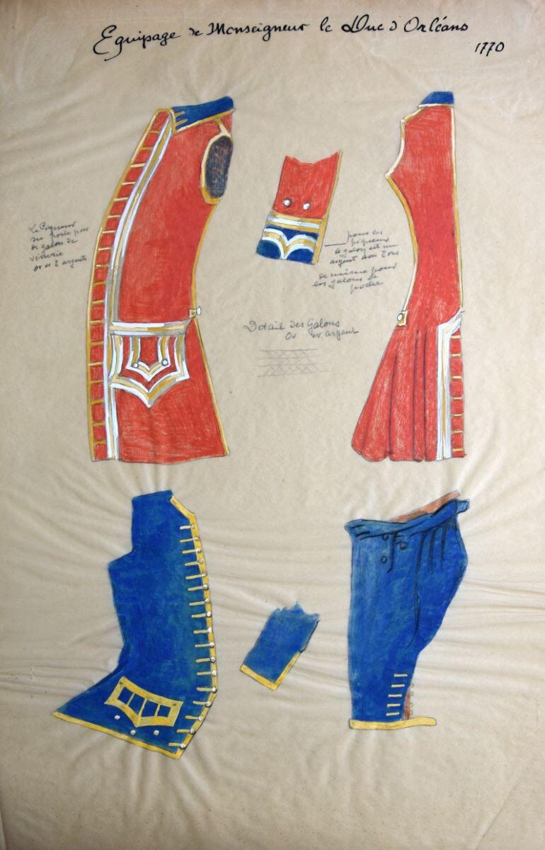 Étude de tenues : équipage de monseigneur le duc d’Orléans, 1770, Charles-Jean Hallo