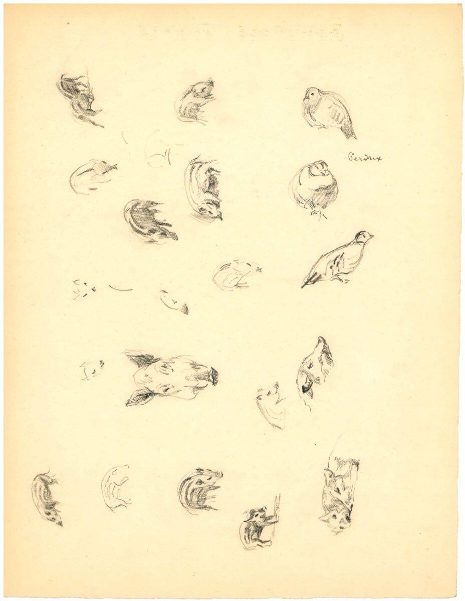 Étude de marcassin et de perdrix, Charles-Jean Hallo