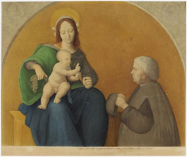 Madone à l'enfant avec un donateur ; Vierge à l'enfant avec un donateur, Augustin Bridoux, 19e siècle
