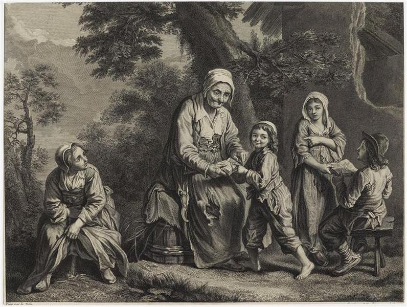 L'école champêtre, Le Nain, 18e siècle