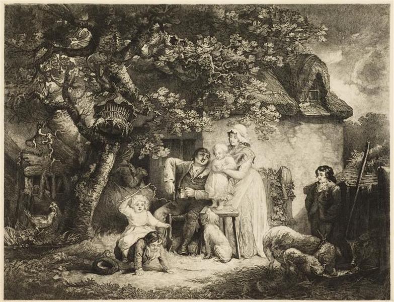 La famille du fermier, George Morland, 4e quart 19e siècle