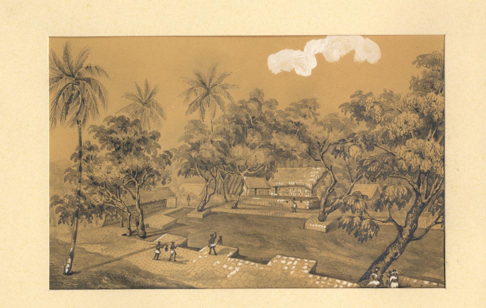 sans titre (Village marquisien), Adèle de Dombasle, 1848