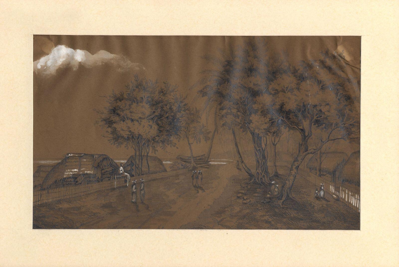 Tahiti - Vue prise sur la route de Papeete à Papa[..], à la hauteur de Taonoa, Adèle de Dombasle, 1848
