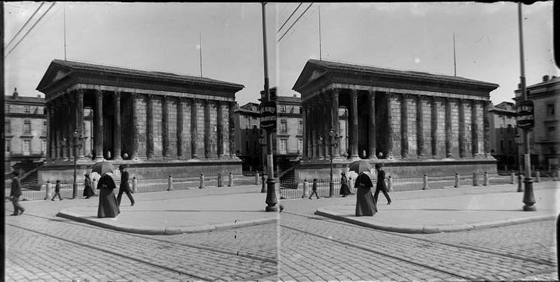 La maison carré à Nîmes, Gaston Bouzanquet, 1890 entre,1925 et