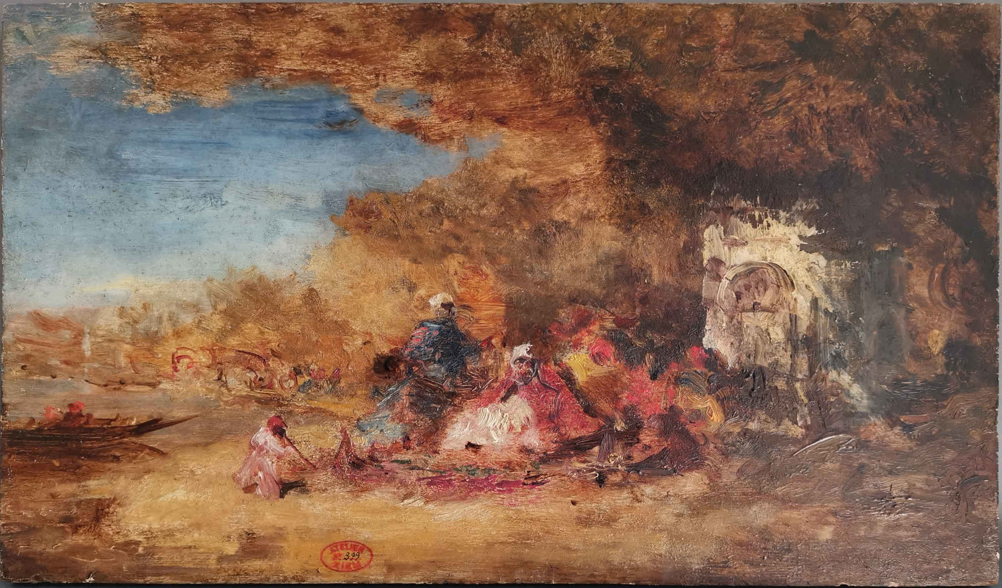 Paysage oriental avec personnages_0