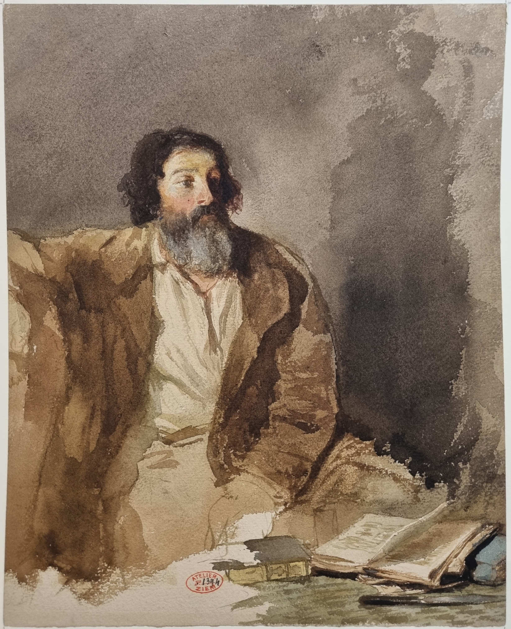 Russie, portrait d'homme aux livres_0