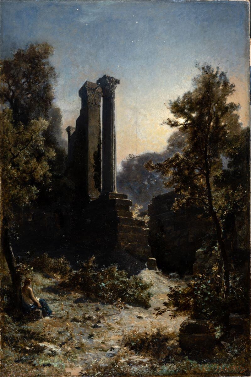 Ruines du temple antique de Vernègues (Bouches-du-Rhône), Jules-Joseph-Augustin Laurens, 1878 avant