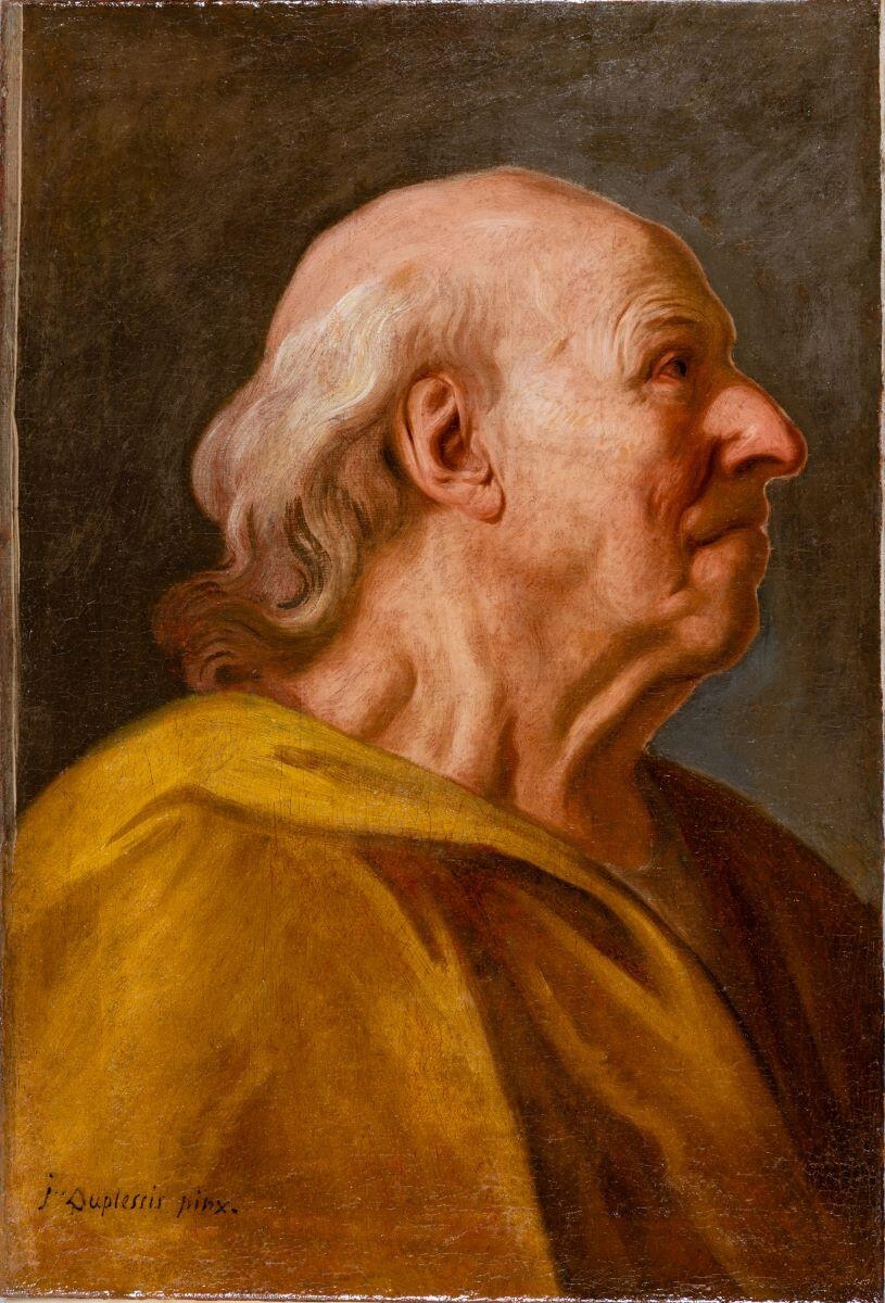 Tête de vieux paysan, Joseph-Siffred Duplessis, 2e quart 18e siècle