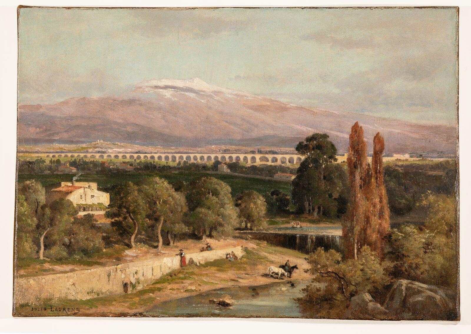 Vue de l'aqueduc de Carpentras et du Mont Ventoux — Jules Joseph Augustin Laurens