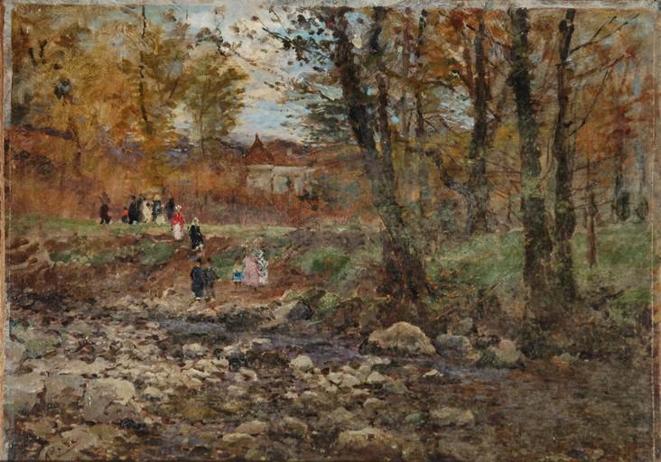 Promenade en bord de ruisseau, Armand Charnay, 2e moitié 19e siècle, 1er quart 20e siècle