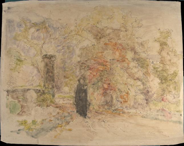 Femme en noir se promenant_0