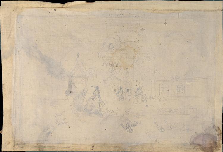Cour de château avec personnages_0