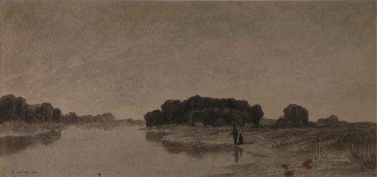La Loire à Pouilly, Armand Charnay, 1864