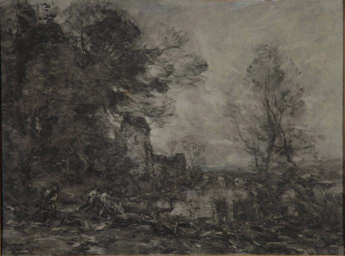 Hommes sur la berge, Armand Charnay, 2e moitié 19e siècle, 1er quart 20e siècle