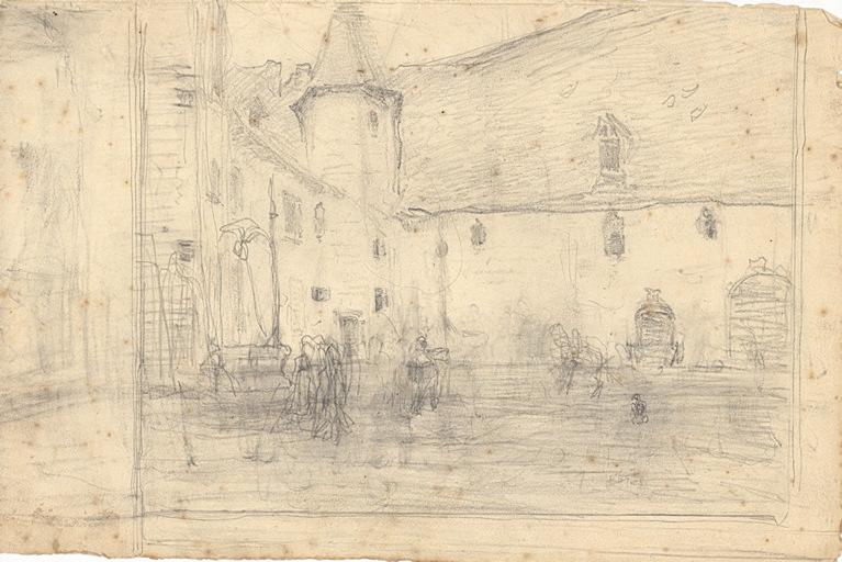 Etude de la cour du Prieuré de Charlieu_0