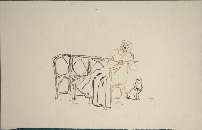 Etude de femme assise lisant, Armand Charnay, 2e moitié 19e siècle, 1er quart 20e siècle