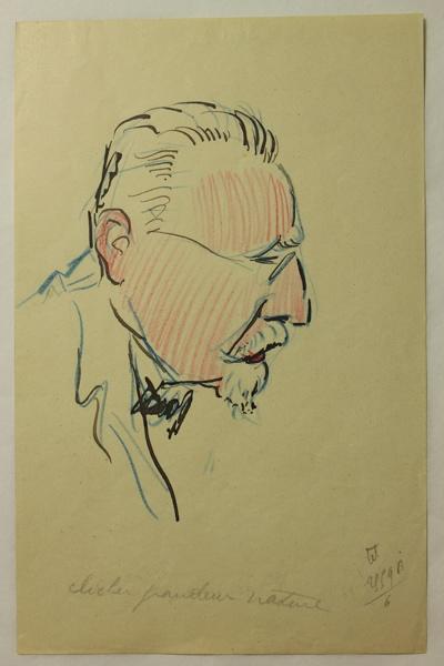 Caricature du Le professeur PIC, Paul Bonnet, 1931 achevé en