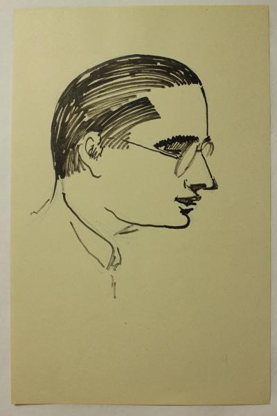 Caricature d'un personnage non identifié (titre factice), Paul Bonnet, 1900-1950
