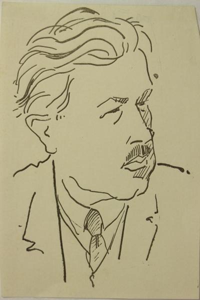 Caricature d'un personnage non identifié (titre factice), Paul Bonnet, 1900-1950