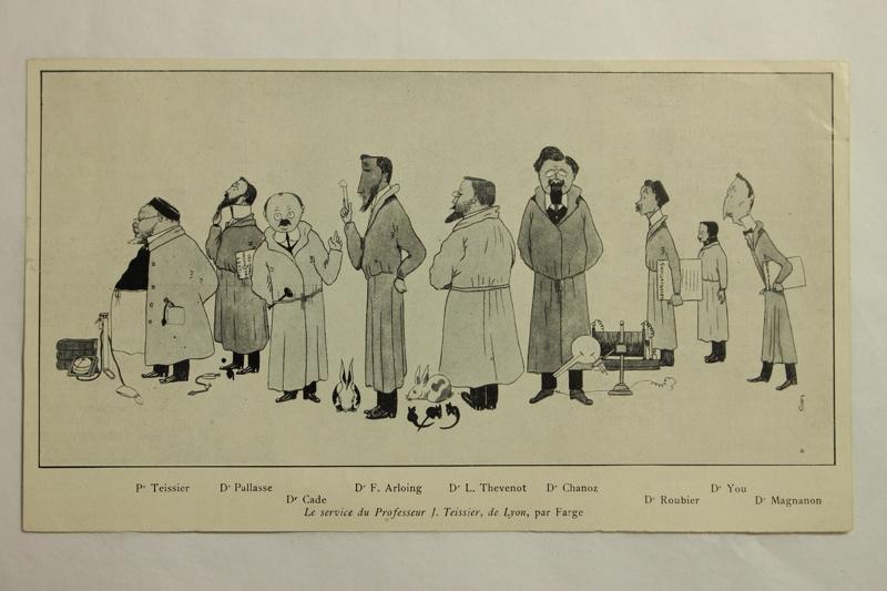 Caricature du Le service du professeur J. Teissier, Farge, 1900-1950