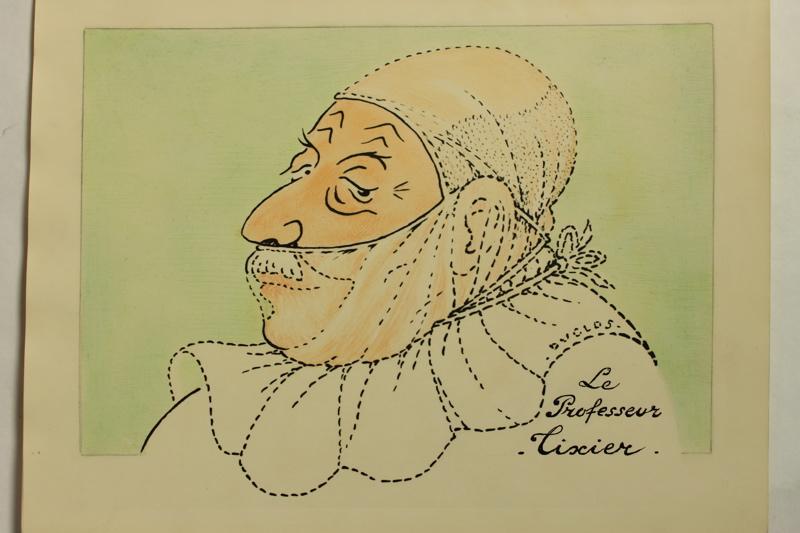 Caricature du Le professeur Tixier, Jean Duclos, 1900-1950