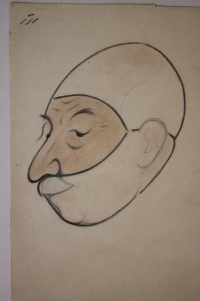Caricature de Louis Tixier, Jean Duclos, 1900-1950