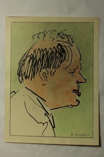 Caricature de Paul Bonnet, Jean Duclos, 1900-1950