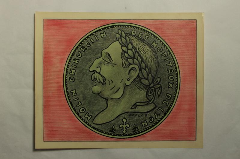 Caricature de Molin, chirurgien des hôpitaux de Lyon, Jean Duclos, 1900-1950