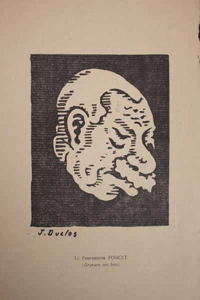 Caricature du Professeur PONCET, Jean Duclos, 1928 avant