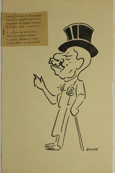 Caricature de Antonin Poncet, Jean Duclos, 1925 avant