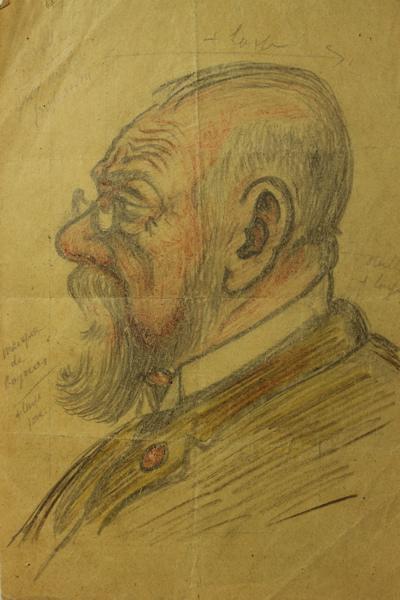 Caricature de Etienne Rollet, Jean Duclos, 1900-1999