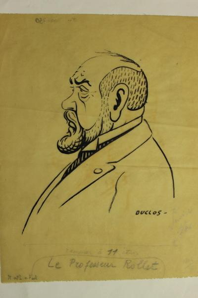 Caricature de Etienne Rollet, Jean Duclos, 1900-1999