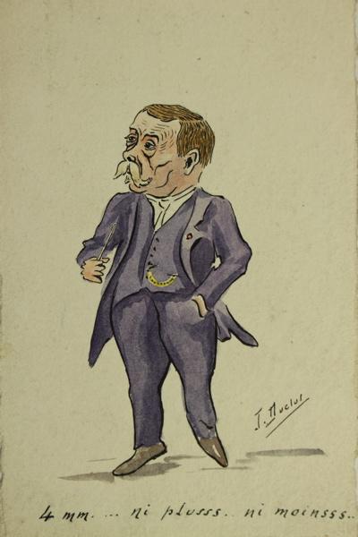 Caricature de Léo Testut, Jean Duclos, 1912 achevé en