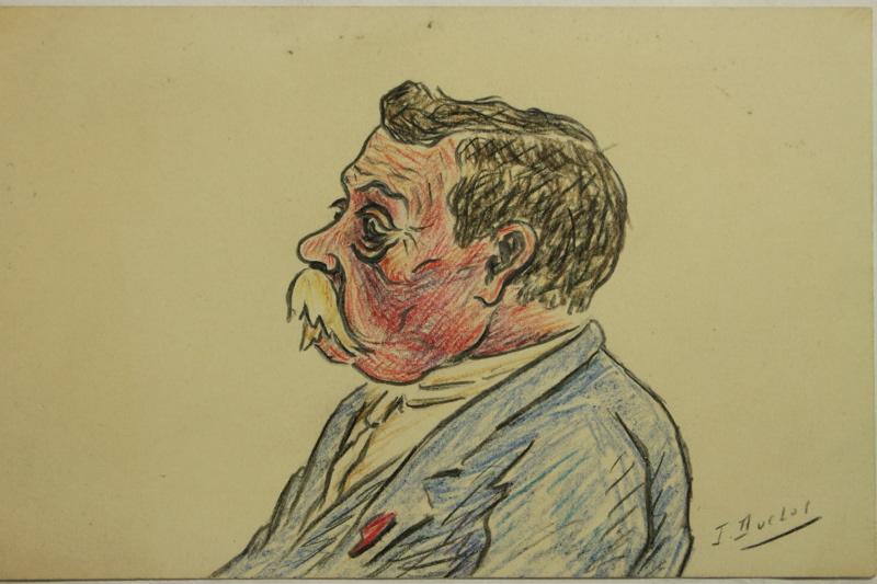 Caricature de Léo Testut, Jean Duclos, 1912 achevé en
