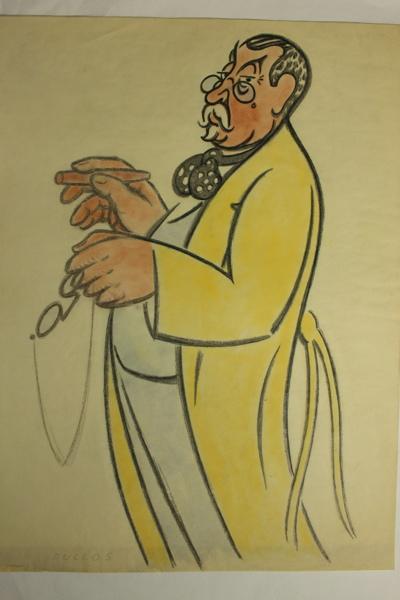 Caricature du professeur Roque, Jean Duclos, 1900-1950