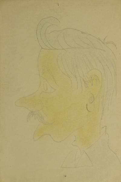 Caricature d'un personnage non identifié (titre factice), Jean Duclos, 1900-1950