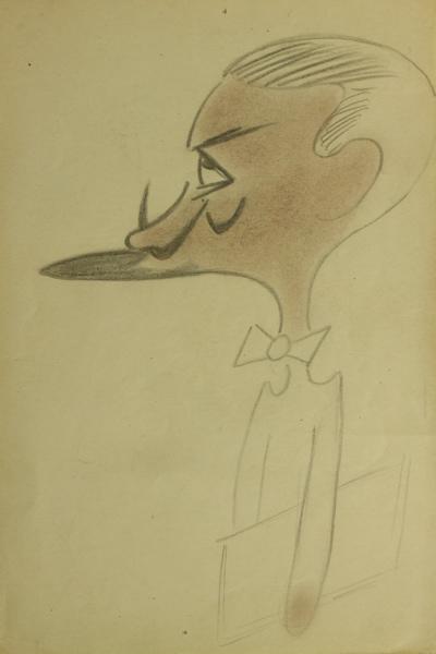 Caricature d'un personnage non identifié (titre factice), Jean Duclos, 1900-1950