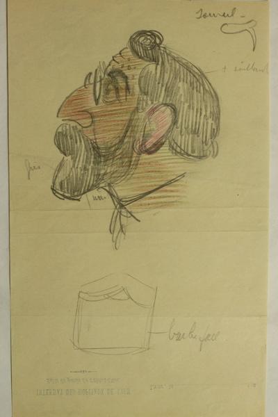 Caricature d'un personnage non identifié (titre factice), Jean Duclos, 1920