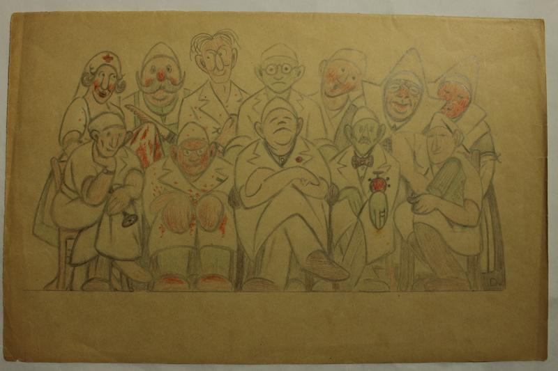 Caricature. Photo de famille, Jean Duclos, 1900-1950