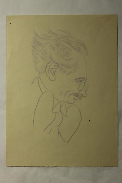 Caricature du professeur Patel, Jean Duclos, 1900-1950