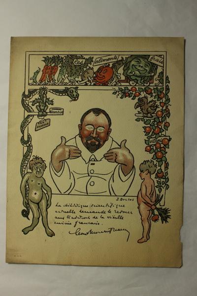 Caricature du professeur Mouriquand, Jean Duclos, 1900-1950