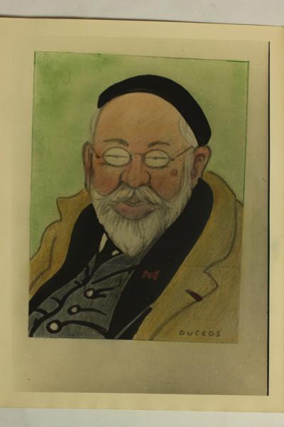 Caricature du professeur Teissier, Jean Duclos, 1900-1950