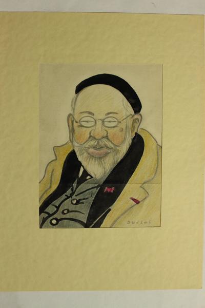 Caricature du professeur Teissier, Jean Duclos, 1900-1950