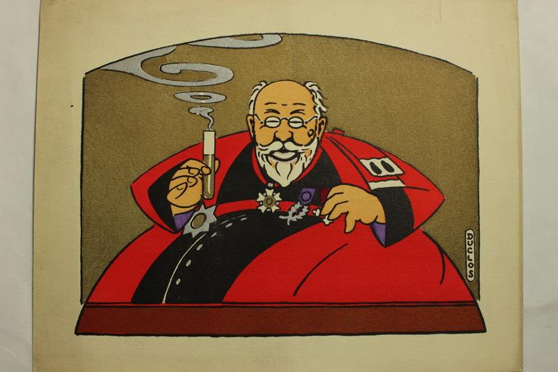 Caricature du professeur Teissier, Jean Duclos, 1900-1950