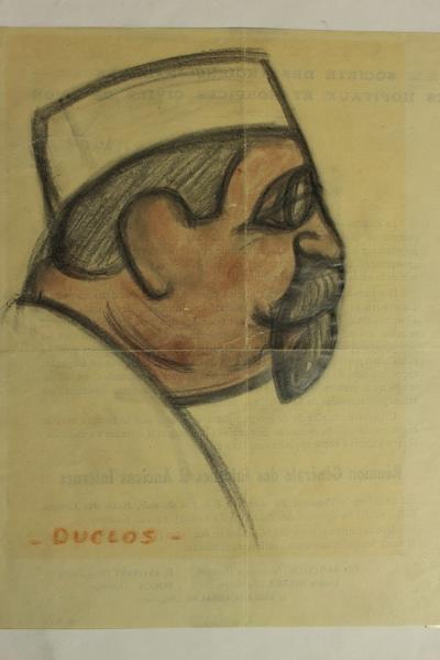 Caricature du professeurr Villard, Jean Duclos, 1900-1950