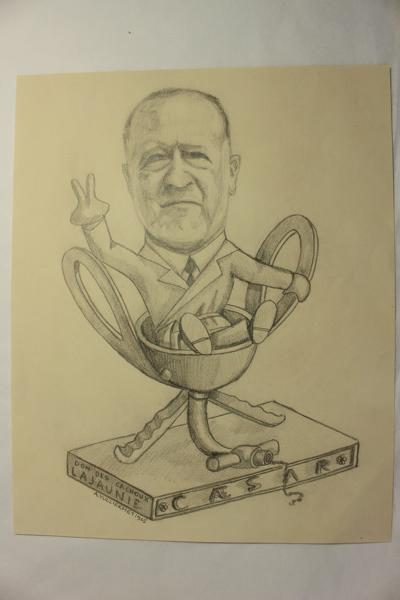 Caricature du docteur Henri Pigeaud, A. Vuilliermet, 1965 achevé en