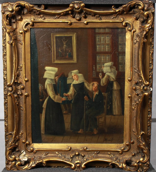 Scène de soins dans une pharmacie d’hôpital, Antoine Jean Bail, 19e siècle