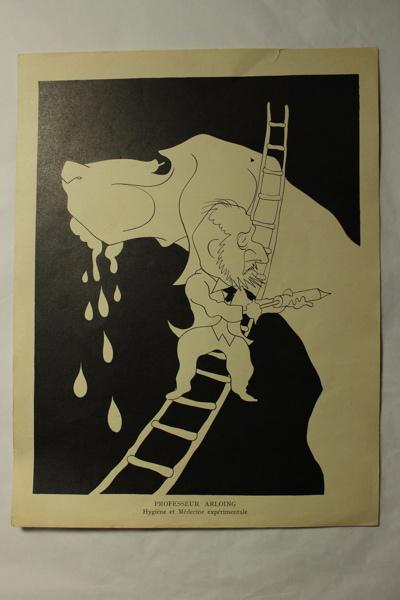 Caricature du professeur Arloing - Hygiène et médecine expérimentale, Jan Mara, 1927 achevé en