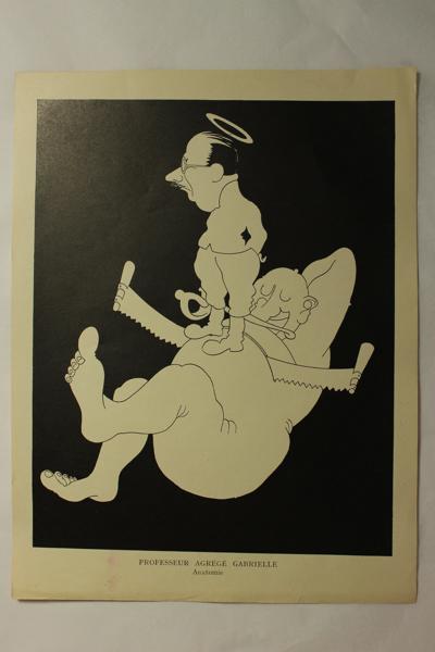 Caricature du professeur agrégé Gabrielle - Anatomie, Jan Mara, 1927 achevé en
