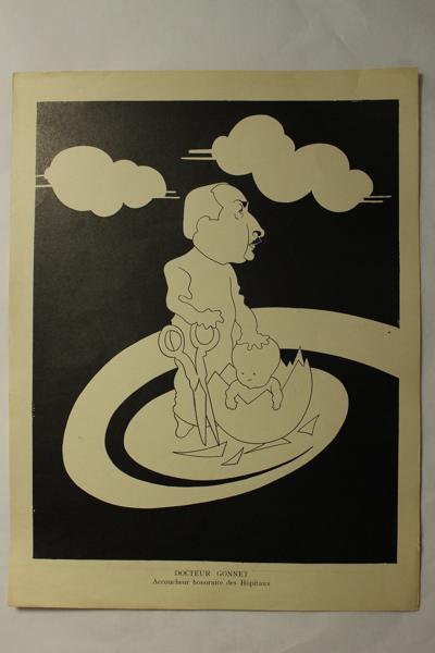 Caricature du docteur Gonnet - Accoucheur honoraire des hôpitaux, Jan Mara, 1927 achevé en